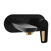 Смеситель Colorado для умывальника, цвет черный матовый/золото, CO335CMATZ — фото 1, Смесители для раковины