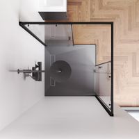 X-joy душевое огражд квадратн.,раздвиж.двери 100x100 черный мат.,стекло прозр арт-W94G-403-100100-BT1K — фото 5, Квадратные душевые уголки