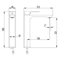 Смеситель для раковины-чаши Azario ASHER высокий, керамический картридж, без донного клапана, хром арт-AZ-VNN168R11C — фото 1, Смесители для раковины