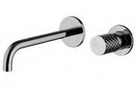 Смеситель для раковины, Fima Carlo Frattini, Spillo Tech, монтаж-настенный встраиваемый, отверстия для монтажа-2, вынос излива, мм-200, донный клапан-есть, click-clack 1``1/4, внутренняя часть-необходимо заказать, цвет-брашированный черный хром арт-F3051TWLX9GCS — фото 1, Смесители для раковины