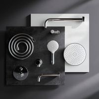 FT85A3RH30 X-Joy, набор: встроеный см-ль с ТМС, излив, верхний душ 220 мм, ручн.душ, хром — фото 3, Встраиваемые душевые комплекты