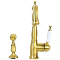 Товар: CUCINA OXFORD См-ль д/кухни моноком. с гигиенической лейкой, ручка белая, бронза 25794 - фото 2 CUCINA OXFORD См-ль д/кухни моноком. с гигиенической лейкой, ручка белая, бронза 25794 — фото 2, Смесители для кухни