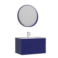 Тумба с раковиной ORKA Moonlight 90 подвесная, синий матовый 5001498 — фото 1, Тумбы с раковиной