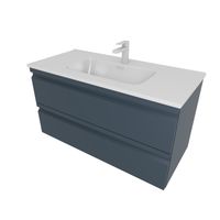 AQ77100-MG Комплект мебели: Тумба 100см ВЕГА с раковиной AQ4100-00, 2 ящика, цвет серый мат — фото 1, Тумбы с раковиной