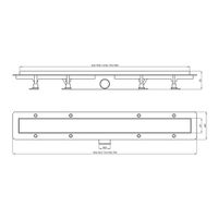Комбинированный пластиковый душевой канал с металической решеткой 2, оружейный металл, L=650 мм SZA865M — фото 2, Трапы для душа