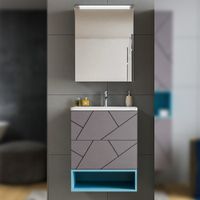 Комплект мебели для ванной Бриклаер КРИСТАЛЛ 60Z, графит/муссон — фото 1, Комплекты мебели для ванной