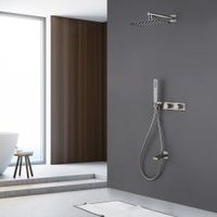 Душевая система ABBER Rund скрытого монтажа с изливом, сатин арт-AF8717SP — фото 2, Встраиваемые душевые комплекты