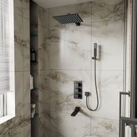 Душевая система встраиваемая с термостатом D&K Bayern.Liszt , черный арт-DA2515605A04 — фото 2, Встраиваемые душевые комплекты