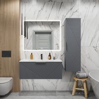 Тумба подвесная "БЛИСС-100 см" с 1 ящ. графит матовая (ум. Блисс-100 см.) арт-1010048 — фото 3, Тумбы под раковину