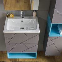 Комплект мебели для ванной Бриклаер КРИСТАЛЛ 60Z, графит/муссон — фото 8, Комплекты мебели для ванной