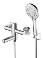 Agger Easy смеситель для ванны однорычажный с душевым набором, сатин матовый арт-A3121222 — фото 2, Смеситель для ванны