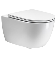 КОМПЛЕКТ Унитаз SIMAS TREVI подвесной безободковый с сиденьем с крышкой с микролифтом цвет белый TR18/F85+TR004 TR18/F85+TR004 — фото 1, Подвесные унитазы