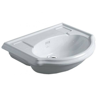 Раковина SIMAS ARCADE полувстраиваемая без отверстий цвет белый AR835.0 — фото 1, Раковины подвесные