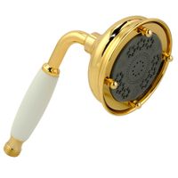 RICAMBI Ручной душ, 3-х позиционный, антикальций, латунь, бел./золото 20036 — фото 1, Лейки для душа