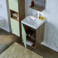 Товар: Комплект мебели для ванной Бриклаер КРИСТАЛЛ 50ZF, фисташковый/дуб гранж песочный - фото 8 Комплект мебели для ванной Бриклаер КРИСТАЛЛ 50ZF, фисташковый/дуб гранж песочный — фото 8, Комплекты мебели для ванной