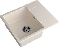 GRANFEST Мойка URBAN 258L 1-чаша+крыло 580*490мм белый арт.GF-UR- 258L белый — фото 1, Кухонные мойки