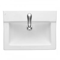 Умывальник "Орион" 57,2см. с отв., с переливом (хром. кольцо) 1 сорт SANTERI 131108S0011B0 — фото 1, Раковины напольные