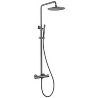 Душевая стойка ABBER Wasser Kreis AF8160NGL с термостатом без излива, никель — фото 1, Встраиваемые душевые комплекты