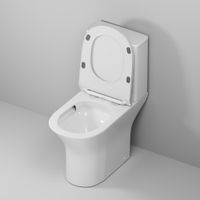 Унитаз напольный Grossman Classic GR-4465SQ (640х350х800) безободковый,белый с тонкой крышкой,микролифт,смыв торнадо,2 места — фото 5, Напольные унитазы