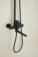 Душевая система с тропическим душем и смесителем BELZ, поворотный излив, черный, арт-B24813-7 — фото 9, Душевые стойки