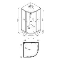ДК Лайт 100*100 А (7 мест+сифон D90мм) арт-Щ0000061831 — фото 1, Душевые кабины