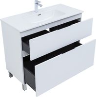 Товар: Тумба под раковину Aquanet Алвита New 100 напольная, белый матовый 00344135 - фото 3 Тумба под раковину Aquanet Алвита New 100 напольная, белый матовый 00344135 — фото 3, Тумбы под раковину