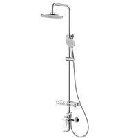 ORTUS Смеситель для ванны и душа с регулируемой высотой штанги и верхней душевой лейкой "Тр арт-LM11362C — фото 1, Смеситель для ванны