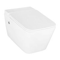 Унитаз импульсный Azario 360х590х380 подвесной, квадратный, быстросъемное сиденье микролифт, монтажная рама в комплекте арт-AZ-101C — фото 1, Подвесные унитазы