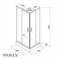 Ограждение VIVA90B N душевое Ceruttispa без поддона (90x90x195) — фото 368, Прямоугольные душевые уголки