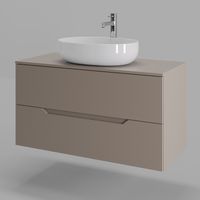 Orange Line тумба с раковиной подвесная 100 см, латте/белый арт-Li-100TuLMDF+B05-520W — фото 1, Тумбы с раковиной