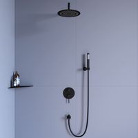 Душевой комплект встраиваемый RGW SP-52B, черный, (верхний душ, смеситель, ручной душ, излив), арт-21140852-04 — фото 2, Встраиваемые душевые комплекты