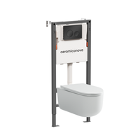 Комплект Подвесной унитаз Ulma Rimless + Система инсталляции Balance кнопка Circle, черный матовый арт-CN4006_121001MB — фото 1, Комплекты унитаз + инсталляция