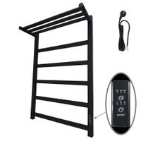 Полотенцесушитель электрический ВИД 81-10 ПРОФИЛЬНЫЙ с полкой 810х500, скр.монтаж, СНШ, черный матовый(RAL 9005), (Ferrum, равномерные перкаладины), Маргроид арт-8110p-8050-1083-9005R — фото 5, Электрические полотенцесушители