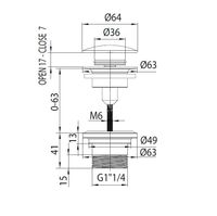 Донный клапан Bossini Teo Z00700.030 Click-Clack для раковин с переливом и без перелива 1” 1⁄4 цвет хром — фото 1, Донные клапаны