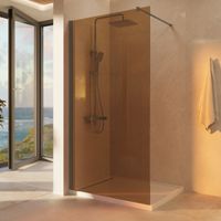 Душевая перегородка Walk-In , 1000*2000, вороненая сталь, стекло янтарь арт-VSW-1H100GSGM — фото 2, Душевые перегородки