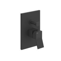 Смеситель для душа, Gessi, Rettangolo K, тип открывания воды-однорычажный, тип регулирования воды-керамический картридж, тип установки-настенный встраиваемый, внутренняя часть-необходимо заказать, цвет-Black XL, на 2 выхода с переключателем ванна-душ арт-53079.299 — фото 2, Смеситель для душа