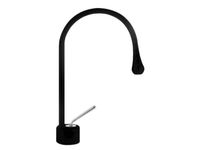 Смеситель для раковины, Gessi, Goссia, тип открывания воды-однорычажный, отверстия для монтажа-1, высота, мм-309, вынос излива, мм-174, с радиусом излива-90, тип подводки-гибкая, стандарт подвода воды-3/8", цвет-черный арт-33601.299 — фото 2, Смесители для раковины