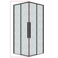 1/2 душевого ограждения Grossman Galaxy 1/2.K33.01.80L.21.02 (80*195) черный матовый,стекло шиншилла,1 место — фото 1, Душевые кабины и ограждения