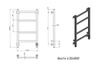 Полотенцесушитель электрический Grota Nosto 430х800 белый Nosto 430х800 RAL9016 EL — фото 4, Электрические полотенцесушители