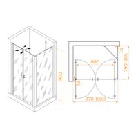 Душевой уголок RGW PA-144B (PA-104B+Z-050-2B+O-204B) 1000x800 060814408-14 — фото 1, Прямоугольные душевые уголки