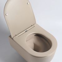 Унитаз подвесной Evo безободковый, цвет капучино матовый, ультратонкое soft-close сиденье арт-VT1-34SMC — фото 5, Подвесные унитазы