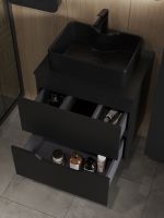 Orange Line тумба с раковиной подвесная 60 см, черный арт-Li-60TubMDF+B01-475MB — фото 2, Тумбы с раковиной