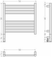 Полотенцесушитель электрический Сунержа Богема 3.1 прямая 500х500 МЭМ левый Без покрытия арт-00-6004-5050 — фото 3, Электрические полотенцесушители