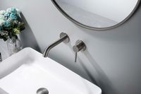 Товар: ЕВРОПА смеситель для раковины настенный 2 отв. (внешняя и скрытая часть), оружейная сталь арт-AQ1313BGM - фото 5 ЕВРОПА смеситель для раковины настенный 2 отв. (внешняя и скрытая часть), оружейная сталь арт-AQ1313BGM — фото 5, Смесители для раковины