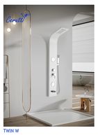 Панель TWIN W душевая из нержавеющей стали с форсунками Ceruttispa CT9985, цвет белый — фото 1, Душевые панели