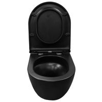 Унитаз подвесной Azario Grado 370х490х360 безободковый, слив "Скрытое Торнадо", с быстросъемным сидением микролифт, черный матовый арт-AZ-0046-UQ3-MB — фото 4, Подвесные унитазы