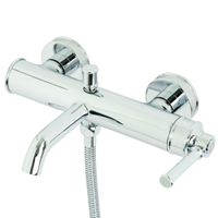 ERMITAGE MINI См-ль д/ванны моноком. внешний, с ручным душем, ручка латунь, хром арт-31416 — фото 2, Смеситель для ванны