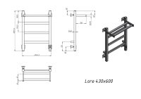 Полотенцесушитель электрический Grota Lore 430х600 белый Lore 430х600 RAL9016 EL — фото 4, Электрические полотенцесушители