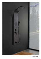 Панель TWIN BK душевая из нержавеющей стали с форсунками Ceruttispa CT9984, цвет черный — фото 2, Душевые панели