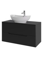 Orange Line Li-100TubMDF+B08-585W тумба с раковиной подвесная 100 см, черный/белый Li-100TubMDF+B08-585W — фото 6, Тумбы с раковиной